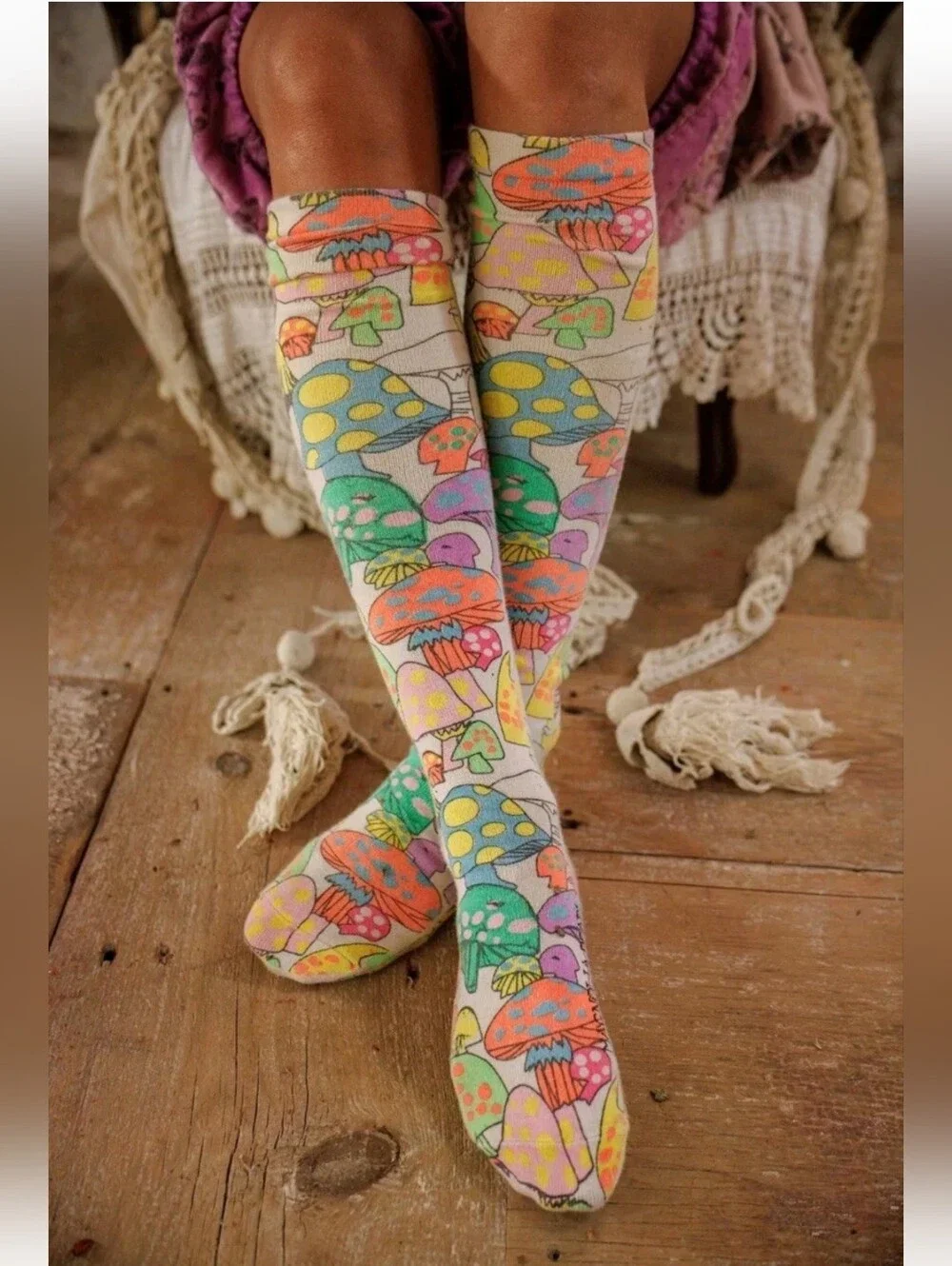 Magnolia Pearl NWT Wonderland OTK Socks over-the-knee cotton-spandex blend socks